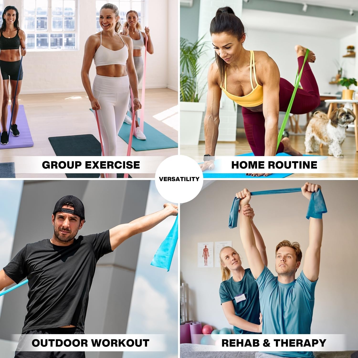 Resistance Bands, Exercise Bands, Fitness Bands, Resistance Strap for Physical Therapy, Yoga