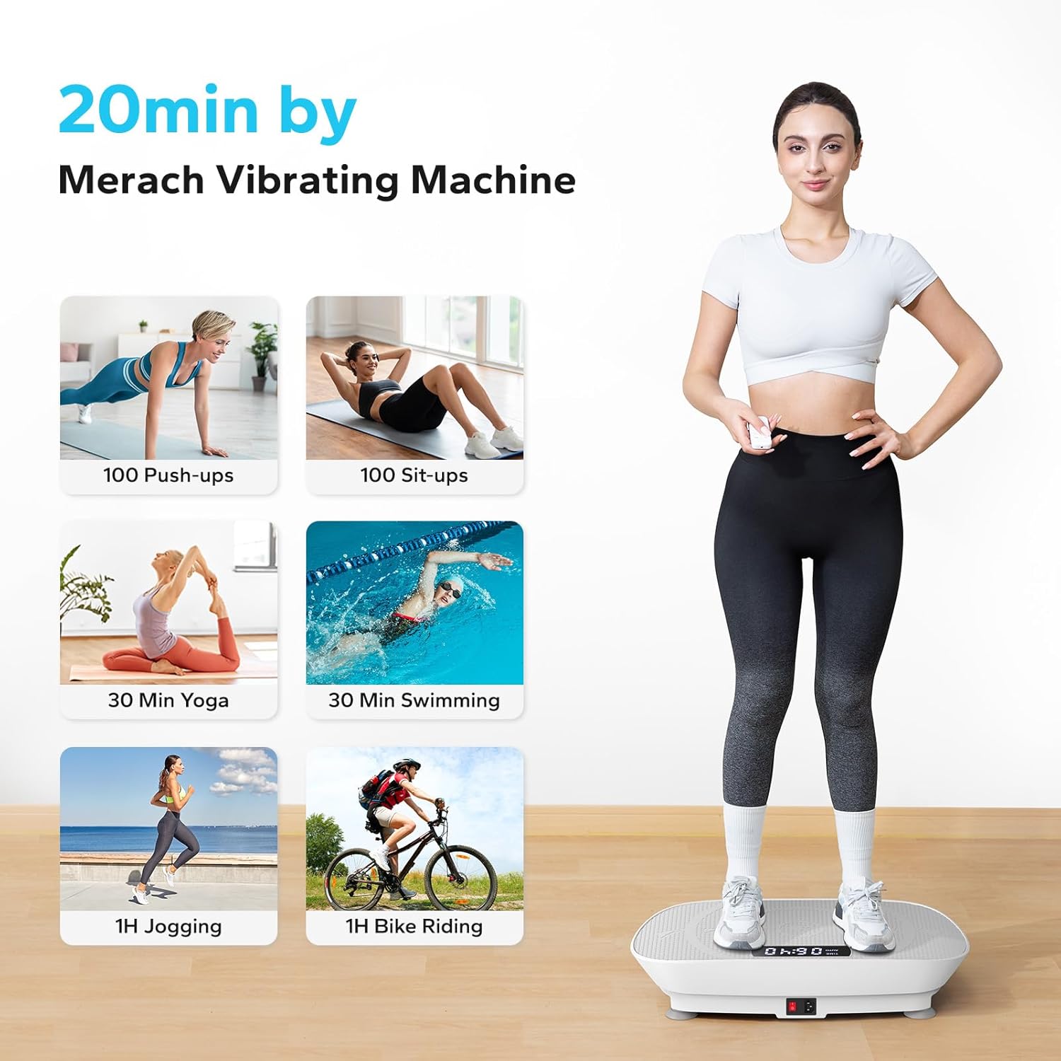 MERACH Vibration Plate Exercise Machine Whole Body Workout Plate Exercise Machine Vibration